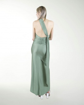 VESTIDO CL HALTER CON DRAPEADO