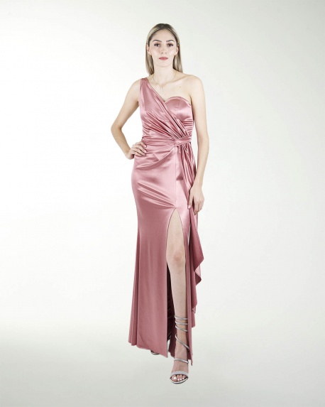 VESTIDO CL DRAPEADO DE UN HOMBRO