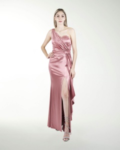 VESTIDO CL DRAPEADO DE UN HOMBRO