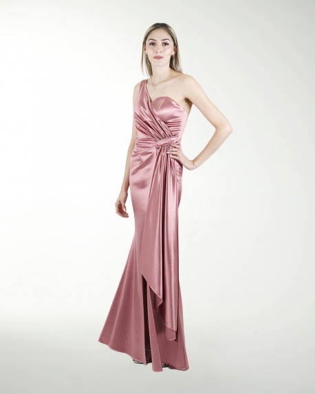 VESTIDO CL DRAPEADO DE UN HOMBRO