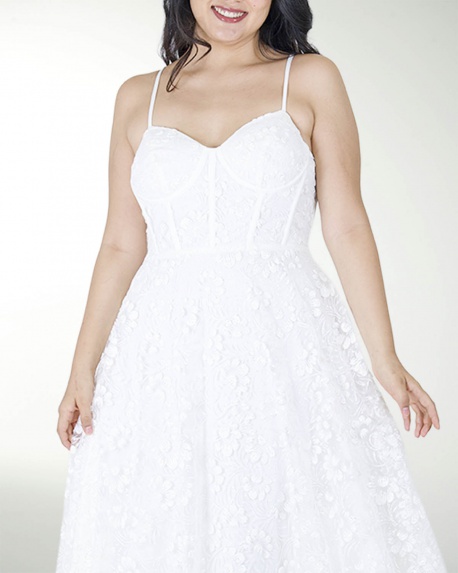 VESTIDO TE BLA TIPO CORSET CON BRILLOS