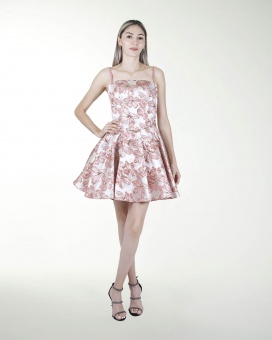 VESTIDO CC CORSET CON JARETA EN ESPALDA