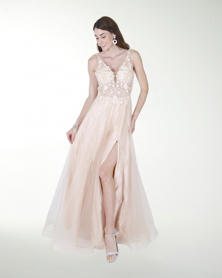 VESTIDO PR GRAN GALA CON BRILLO