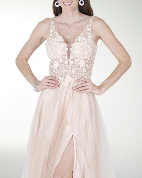 VESTIDO PR GRAN GALA CON BRILLO