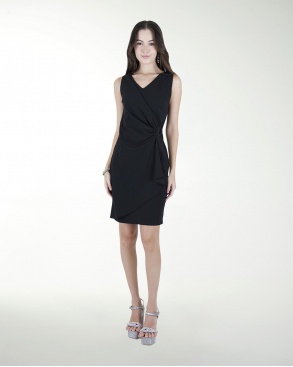 VESTIDO CASUAL CREPE LISO RECTO