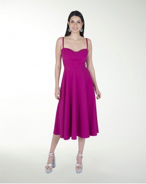 VESTIDO CASUAL BARBIE LISO MIDI