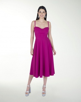 VESTIDO CA BARBIE LISO MIDI
