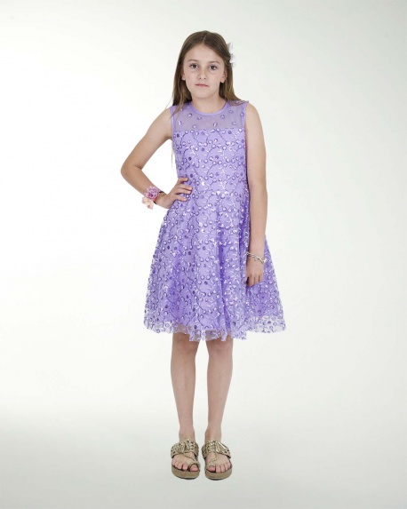 VESTIDO NI 12 14 16 TUL BORDADO CIRCULAR