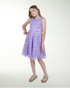 VESTIDO NI 12 14 16 TUL BORDADO CIRCULAR