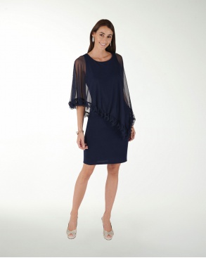 VESTIDO CASUAL LICRA LISO RECTO CON ENSAMBLE