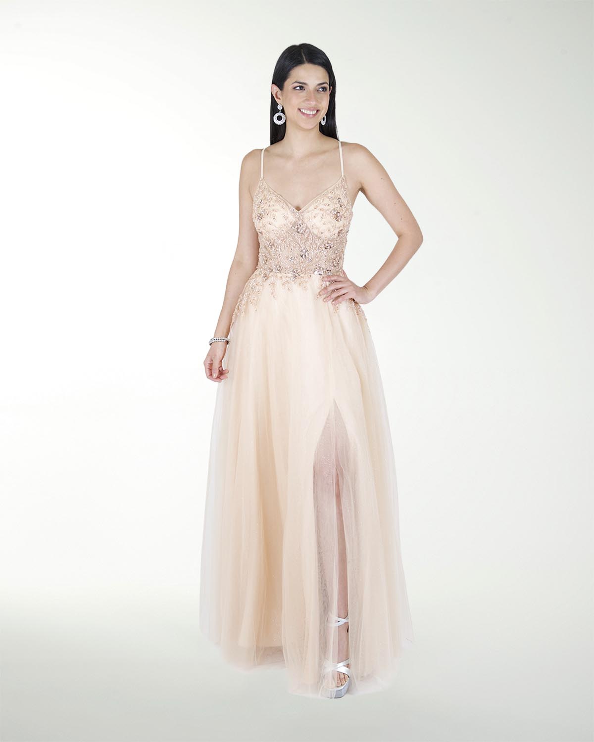 VESTIDO PR GRAN GALA CON BRILLO