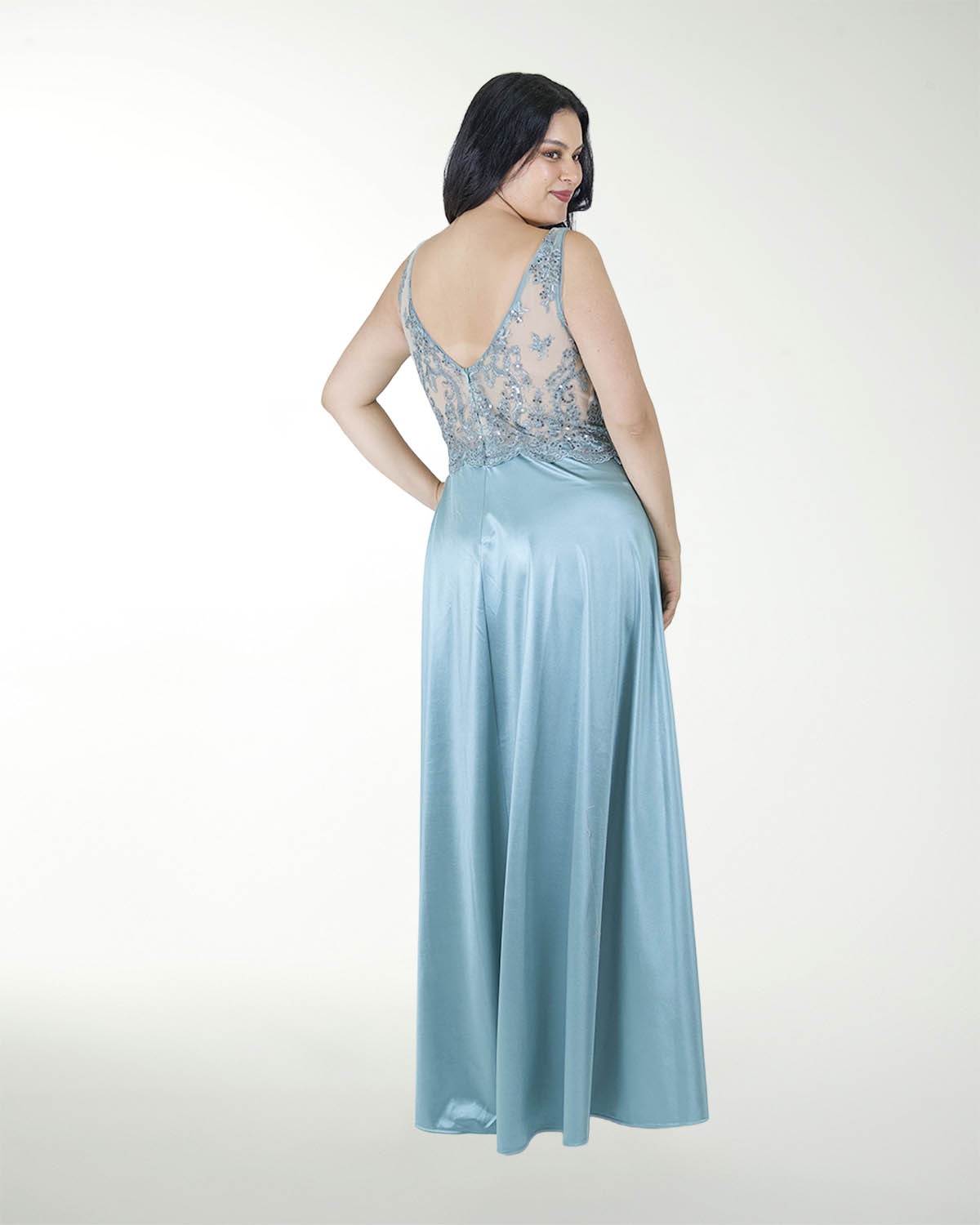 VESTIDO TE ESCOTE EN V COMBINADO
