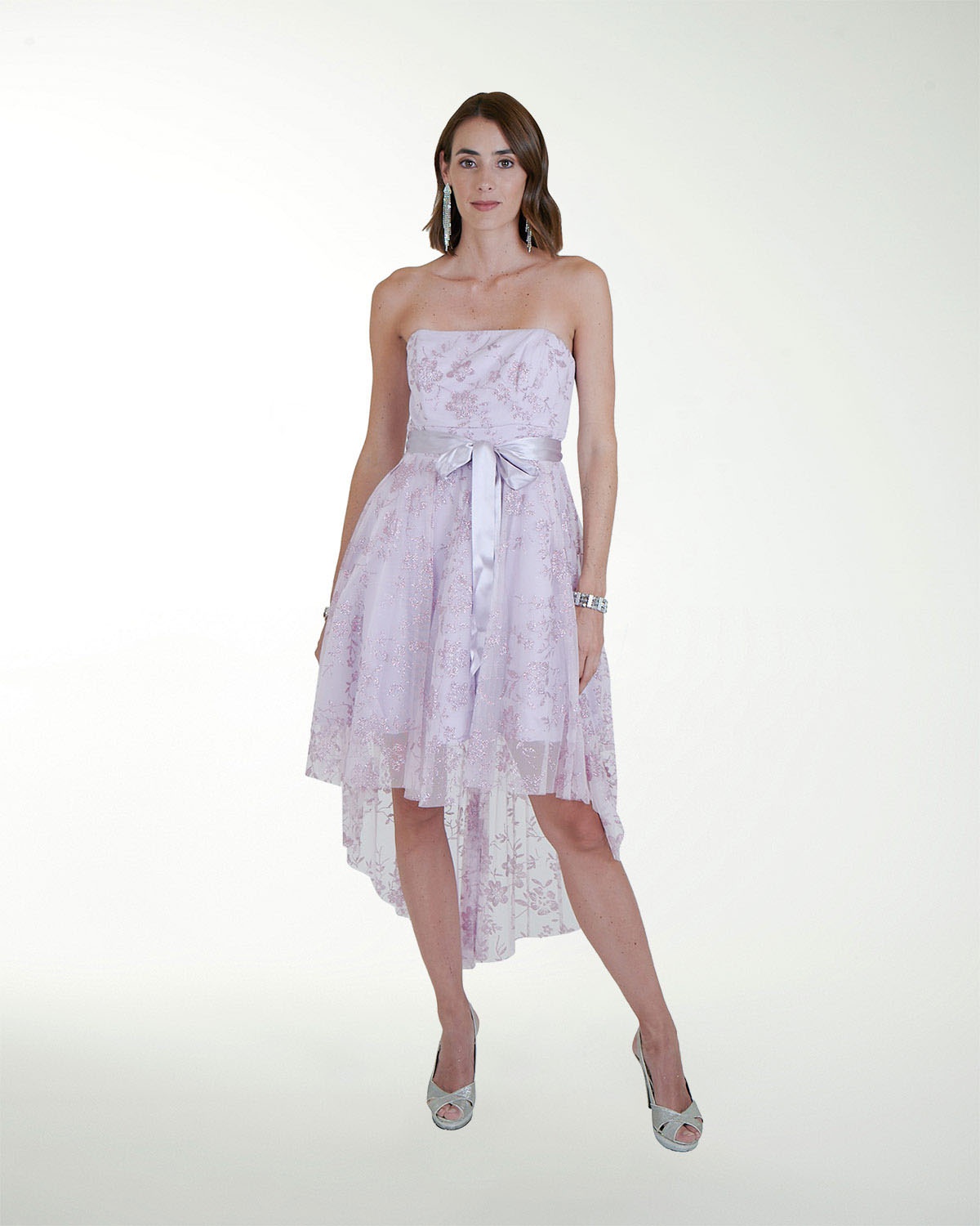 VESTIDO CC IMPERIAL GLITER LARGO IRREGULAR