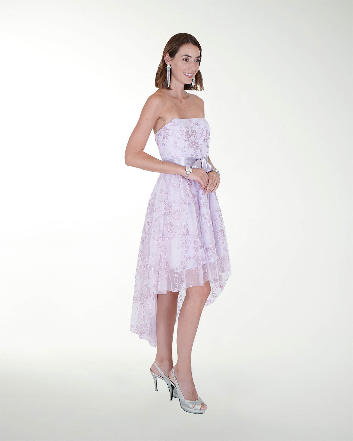 VESTIDO CC IMPERIAL GLITER LARGO IRREGULAR
