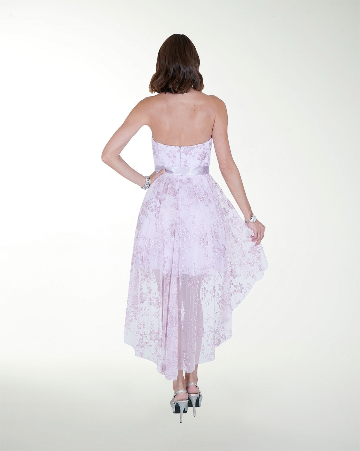 VESTIDO CC IMPERIAL GLITER LARGO IRREGULAR