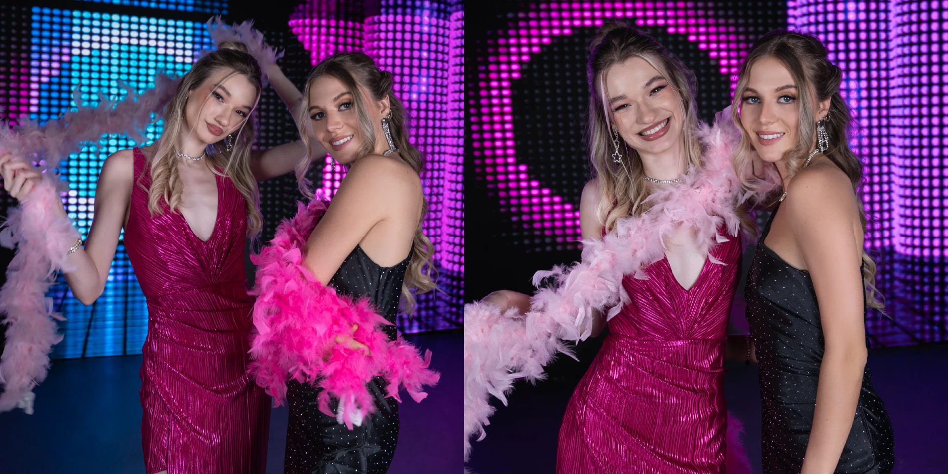 vestidos-rosa-y-negro-con-boas-rosas vestidos-rosa-y-negro-con-boas-rosas